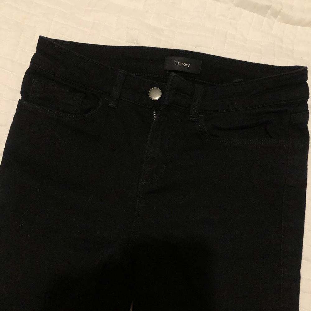 Theory straight jeans black sz 24